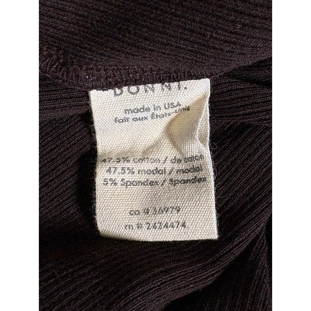 Donni. Espresso Brown Ribbed Kick Flare Pants Medium - Picture 5 of 5